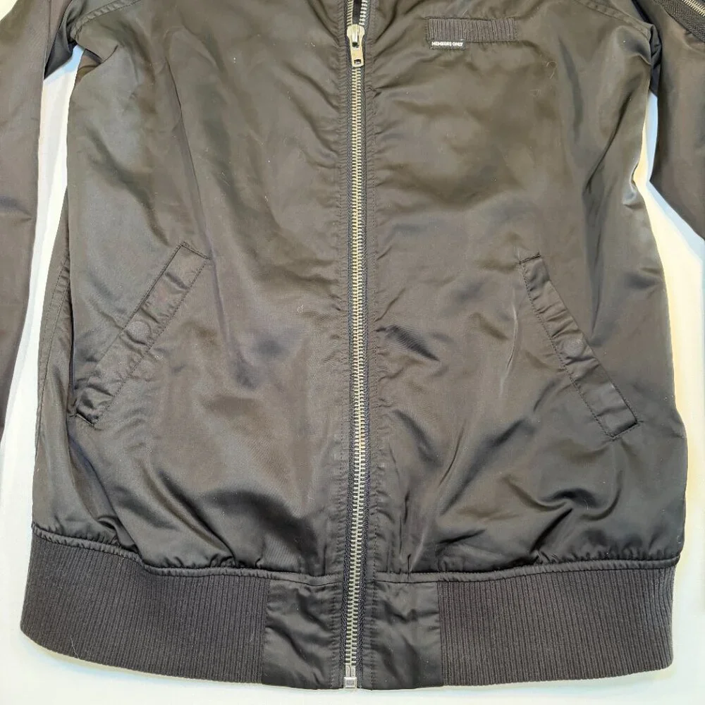 MEMBERS ONLY Classic Iconic Racer Black Satin Jacket Small